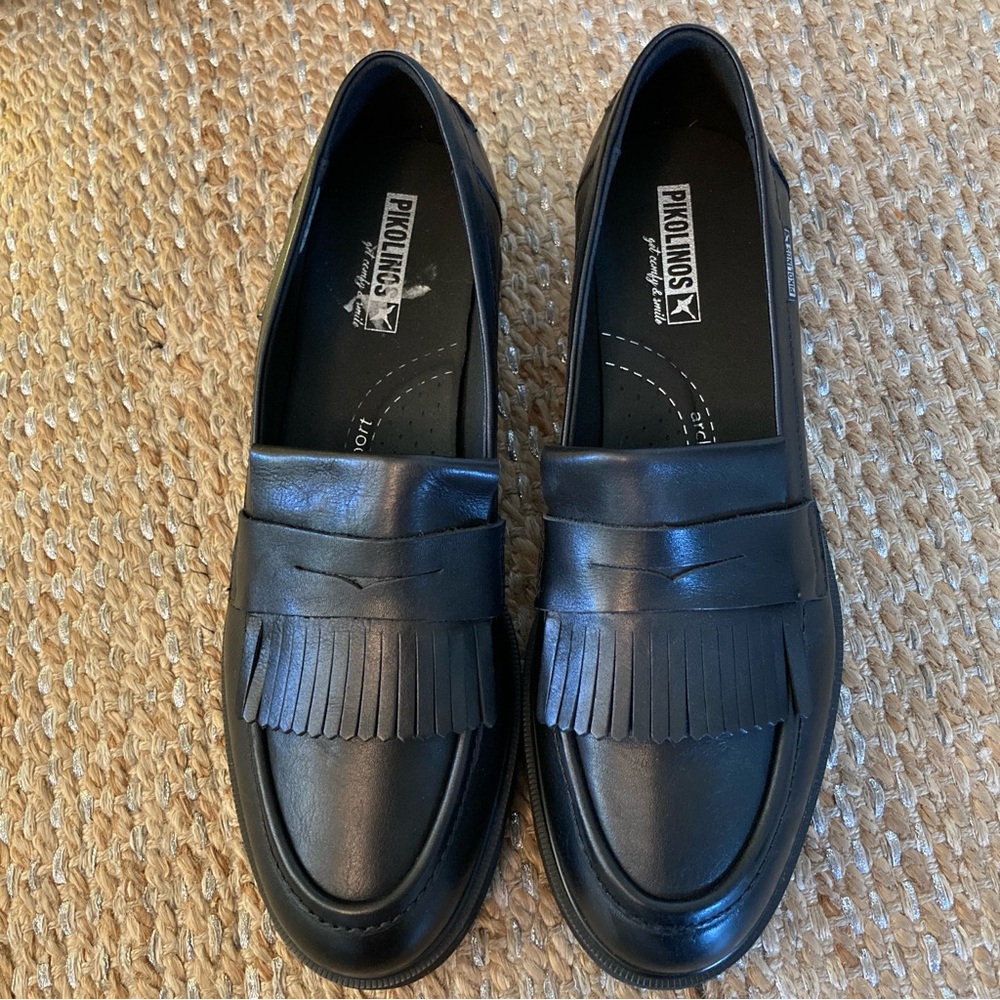 PIKOLINOS Black Leather Loafers